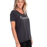 Remera Mujer Cat Script V Neck Te Negro Cat