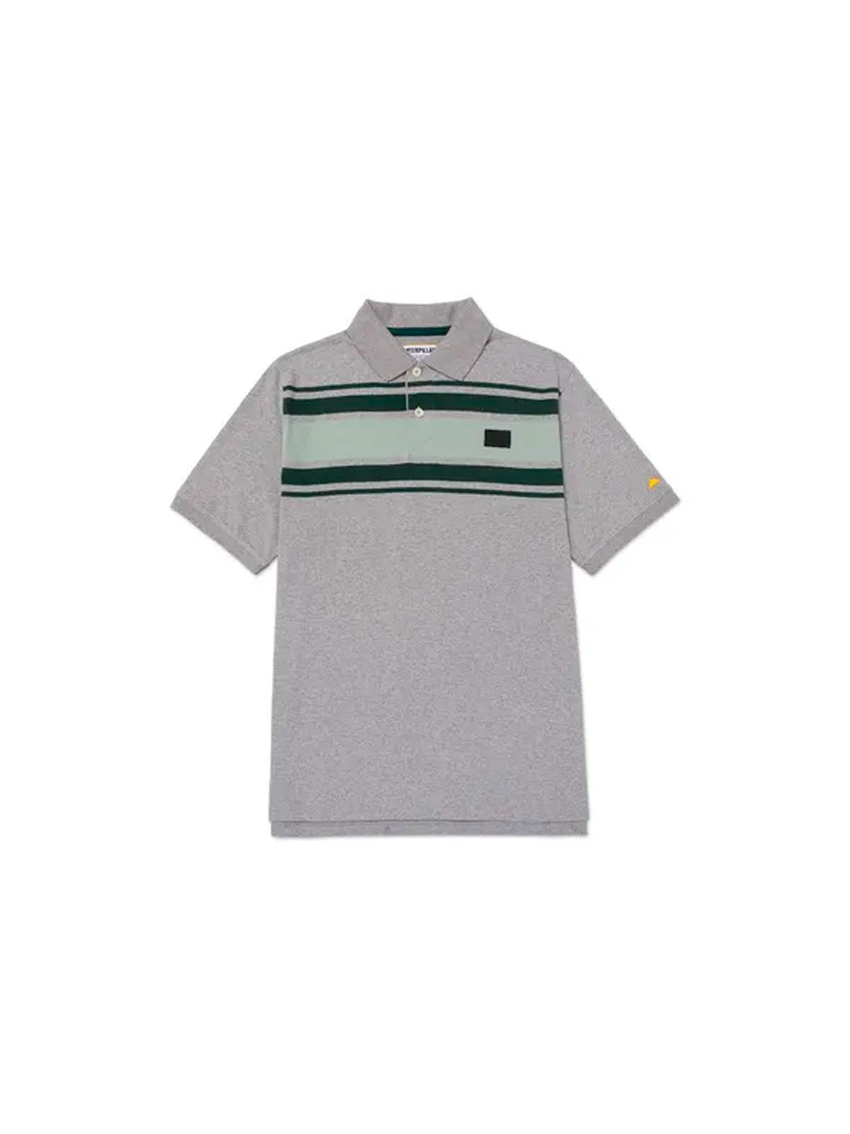 Remera Hombre Cat Logo Jersey Polo Gris Cat