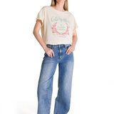 Remera Mujer Relaxed Graphic Tee Beige Cat