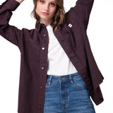 Camisa Mujer Oversized Denim Shir Rosado Cat
