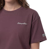 Remera Mujer Boxy Heavyweight Emb Violeta Cat