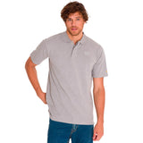 Remera Hombre Cat Logo Pique Polo Gris Cat