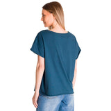 Remera Mujer Relaxed Graphic Tee Azul Cat