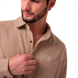 Camisa Hombre Waffle Knit L/S Butt Beige Cat