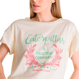 Remera Mujer Relaxed Graphic Tee Beige Cat