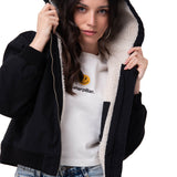 Chaqueta Mujer Canvas Sherpa Lined Negro Cat