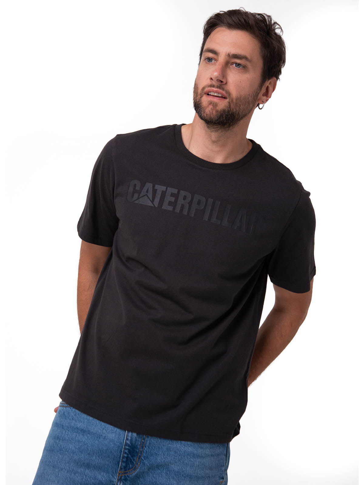 Remera Hombre Caterpillar Logo Tee Negro Cat