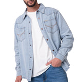 Camisa Hombre Denim Western L/S Sh Celeste Cat