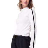 Remera Manga Larga Mujer Sporty Mock Neck L/S Blanco Cat