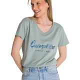 Remera Mujer Caterpillar Metallic Celeste Cat