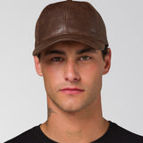 Gorro Hombre Faux Leather Hat Marron Cat