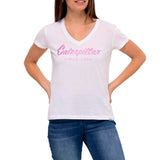 Remera Mujer Cat Script V Neck Te Blanco Cat