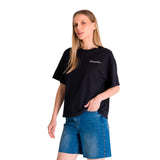 Remera Mujer Boxy Heavyweight Emb Negro Cat