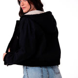 Chaqueta Mujer Canvas Sherpa Lined Negro Cat