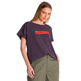 Remera Mujer Relaxed Graphic Tee Violeta Cat