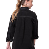 Camisa Mujer Oversized Denim Shir Gris Cat