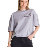 Remera Mujer Oversize Graphic Tee Gris Cat