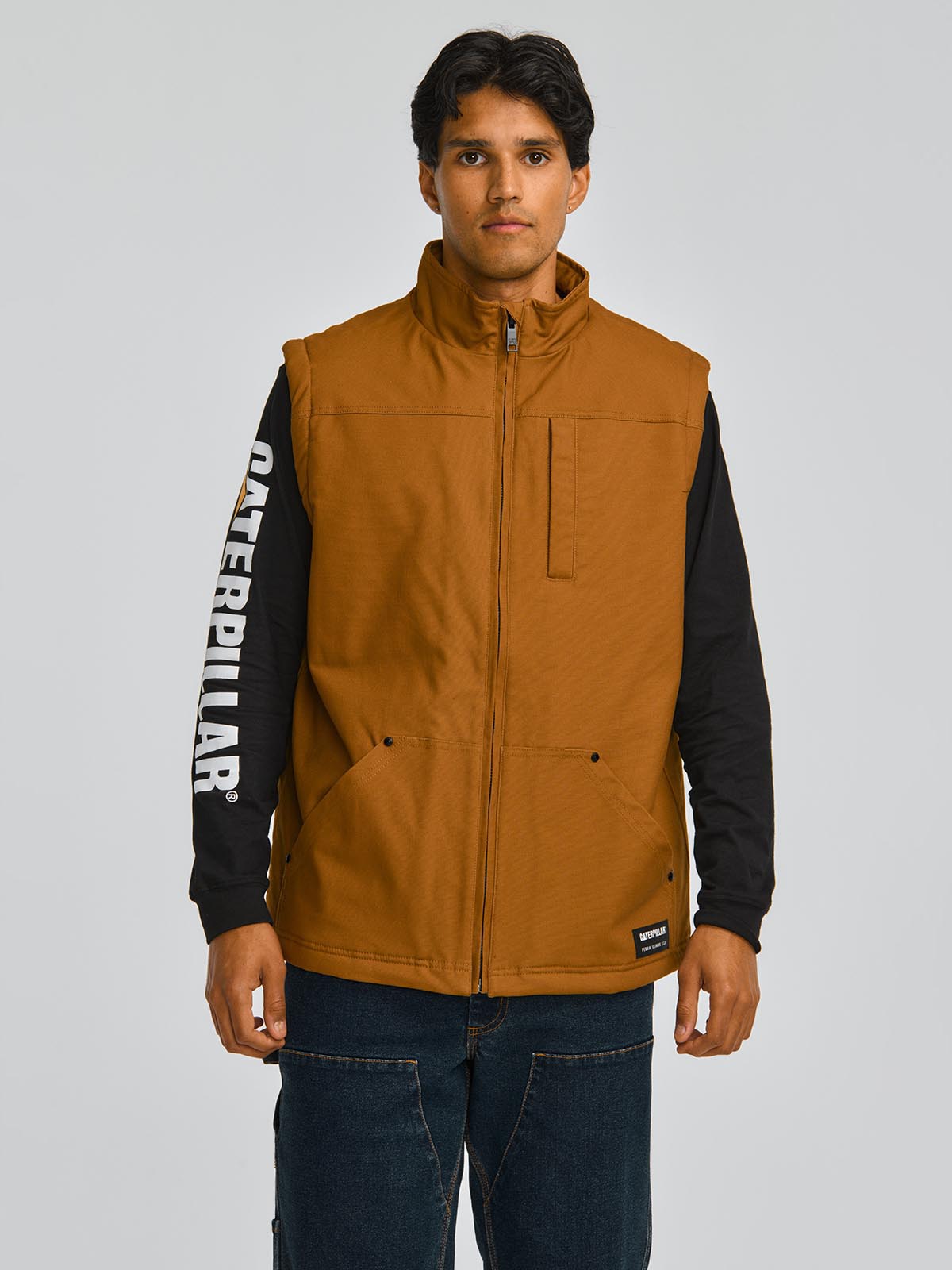Chaleco Hombre Sherpa Lined Vest Marron Cat