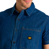Camisa Hombre Denim S/S Shirt Gris Cat