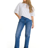 Remera Mujer Oversize Graphic Tee Blanco Cat