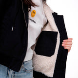 Chaqueta Mujer Canvas Sherpa Lined Negro Cat