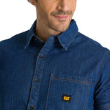 Camisa Hombre Denim S/S Shirt Gris Cat