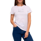 Remera Mujer Metallic Cat Logo Te Blanco Cat