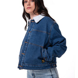 Chaqueta Mujer W Sherpa Lined Relax Azul Cat