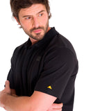 Remera Hombre Cat Logo Pique Polo Negro Cat