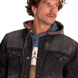 Chaqueta Hombre Flannel Lined Denim Gris Cat