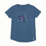 Remera Mujer Cat Logo Scoop Neck Azul Cat