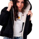 Chaqueta Mujer Canvas Sherpa Lined Negro Cat