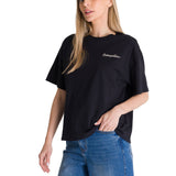 Remera Mujer Boxy Heavyweight Emb Negro Cat