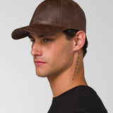 Gorro Hombre Faux Leather Hat Marron Cat