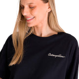 Remera Mujer Boxy Heavyweight Emb Negro Cat