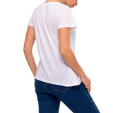 Remera Mujer Metallic Cat Logo Te Blanco Cat
