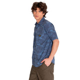 Camisa Hombre Relaxed Printed Popl Azul Cat