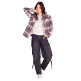 Remera Manga Larga Mujer Flannel Relaxed L/S Violeta Cat