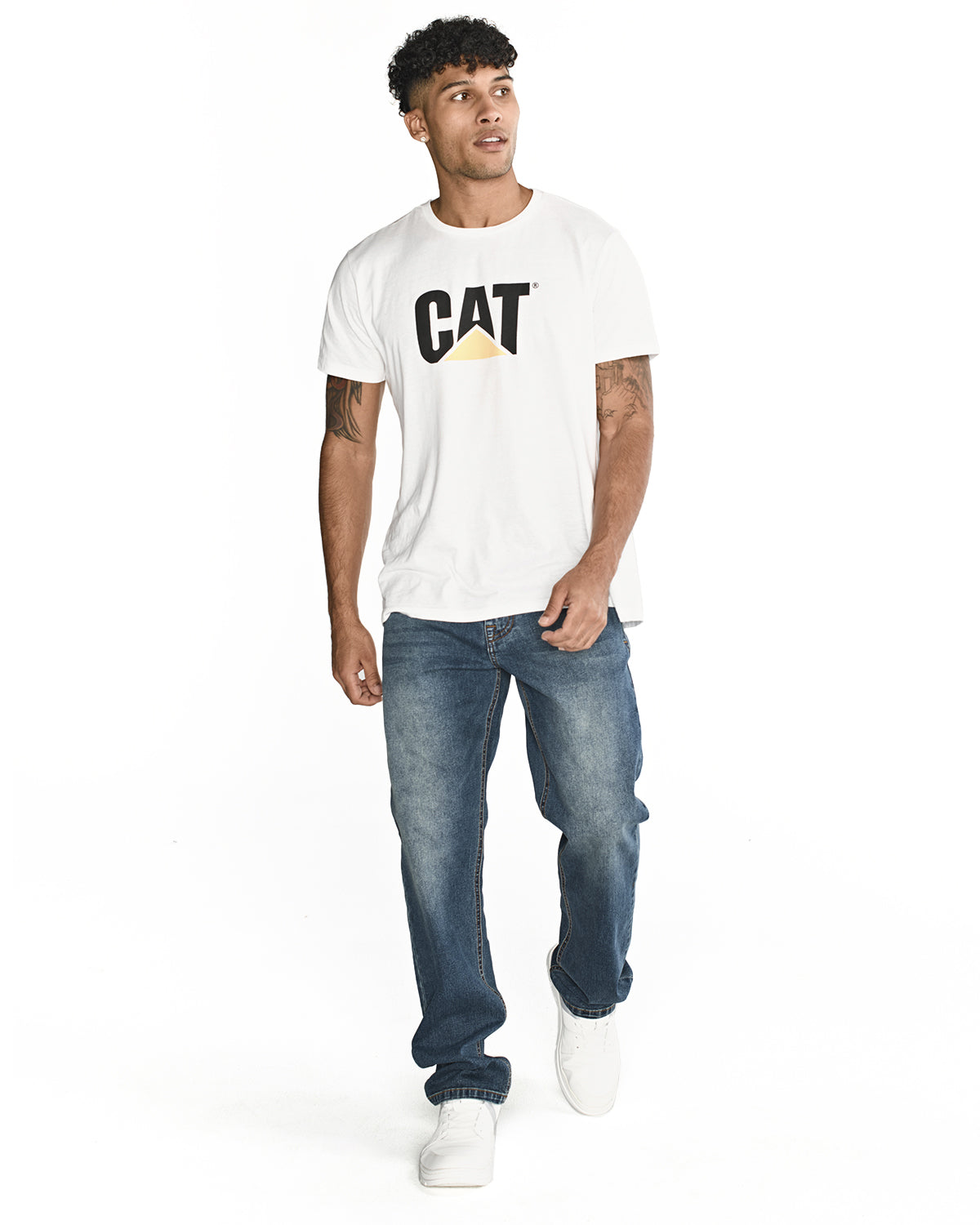 Jeans Hombre Triblend Stretch Denim Straight Gris Cat