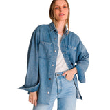 Camisa Mujer Oversized Denim Shir Azul Cat